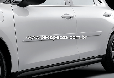 Friso lateral de porta branco - pintado com nome cromado