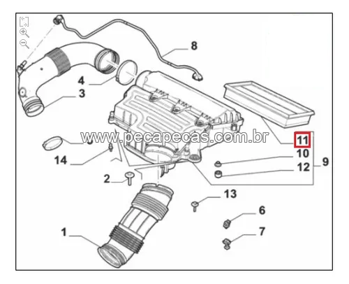 Filtro de ar do motor - JEEP - 52080841