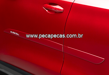 Friso Lateral de Porta Pintado c/ emblema cromado - Branco Noronha